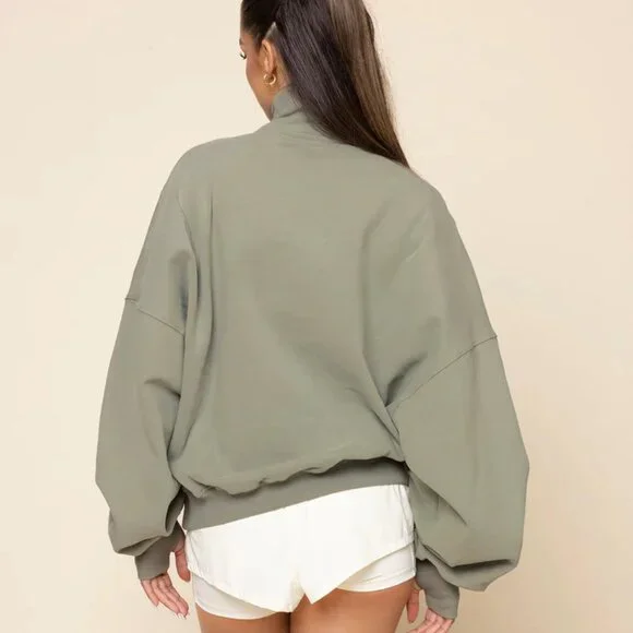 Popflex Ooey Gooey Half Zip in Light Sage S/M - Picture 3 of 4